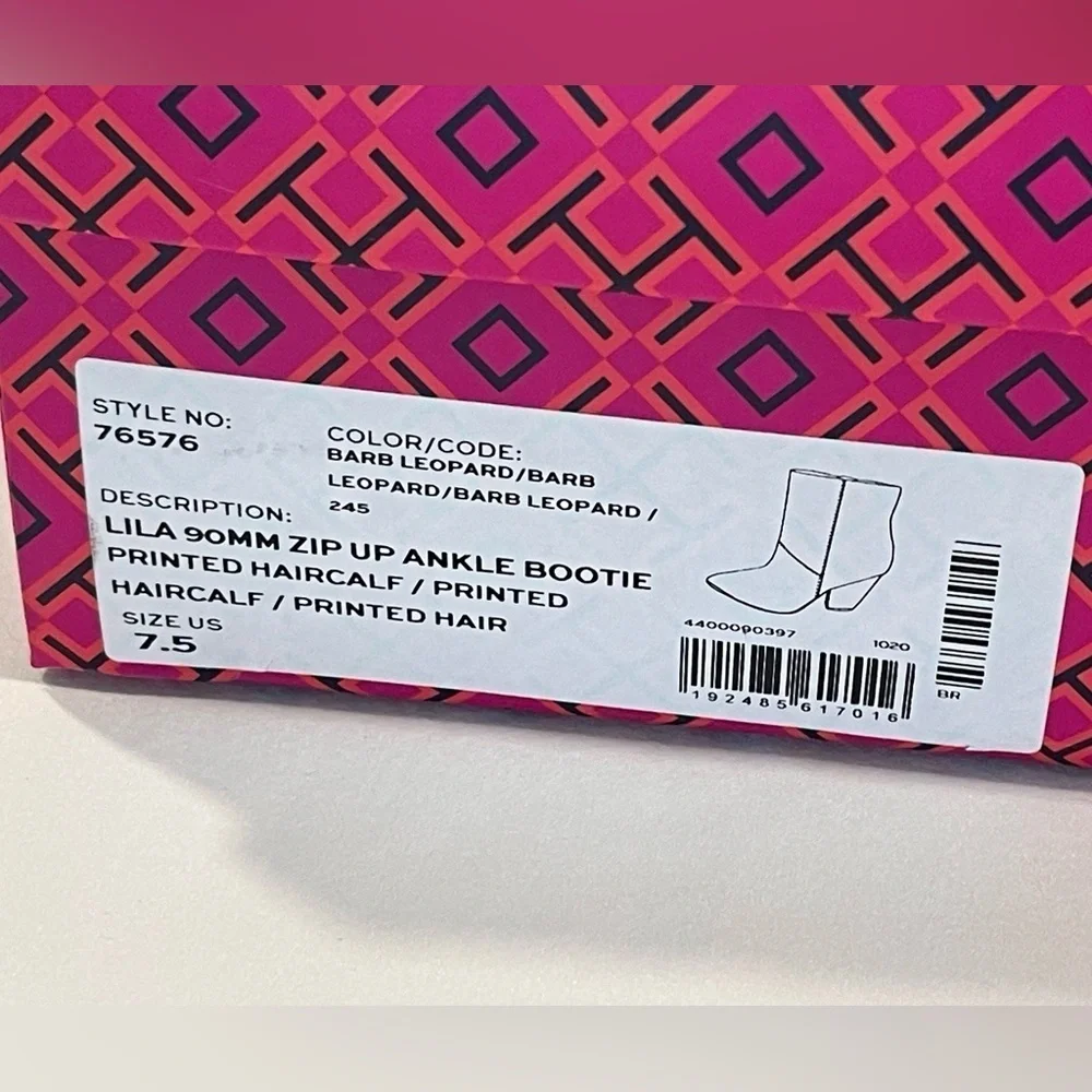 Tory Burch | NWT | Lila Ankle Boots | Leopard Calf Hair | 7.5